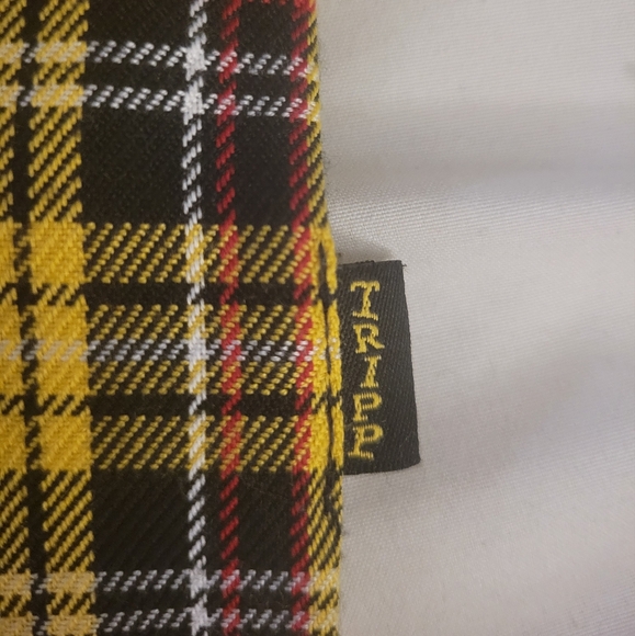 Tripp NYC Yellow Plaid Mini Skirt Punk Goth Daang Pleated 90s Y2k School Emo S - Picture 7 of 7